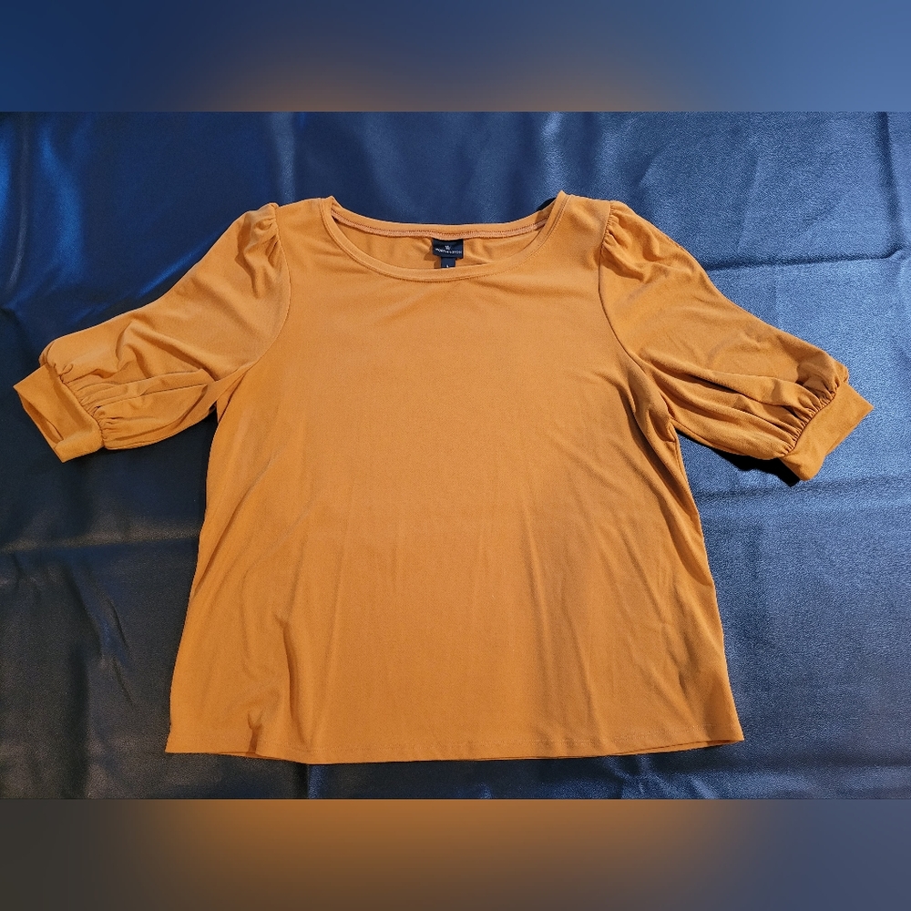 Gold Worthington Cold Shoulder Blouse: L